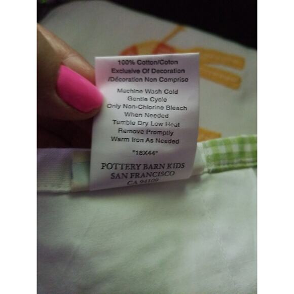 POTTERY BARN‎ KIDS Valance Nursery Window Curtain Animals ABC Applique 43.5"x18" - Picture 7 of 7